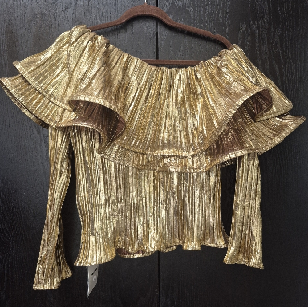 Beautiful Gold Holiday Top Sz LARGE NeW